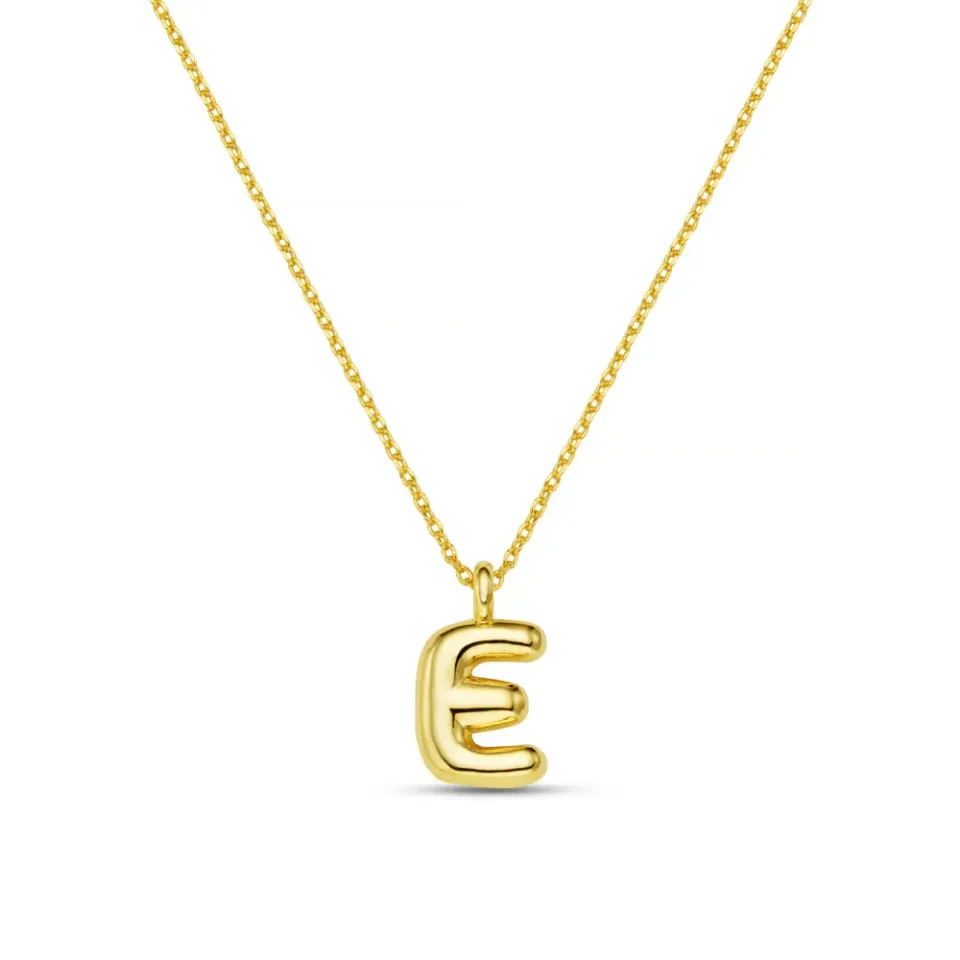 Orelia E Bubble Initial halskæde forgyldt