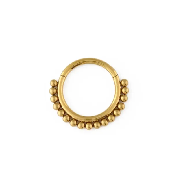 Orelia Beaded Clicker Hoop 8mm piercing guld