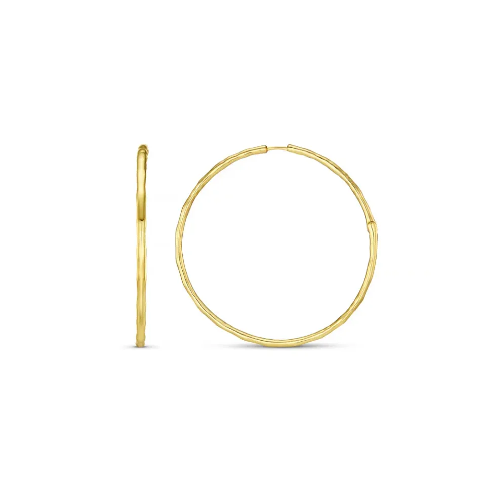 Orelia Polished Molten Oversized hoop øreringe guld