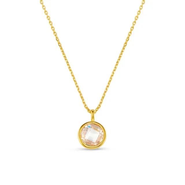 Orelia Faceted Crystal Charm halskæde guld