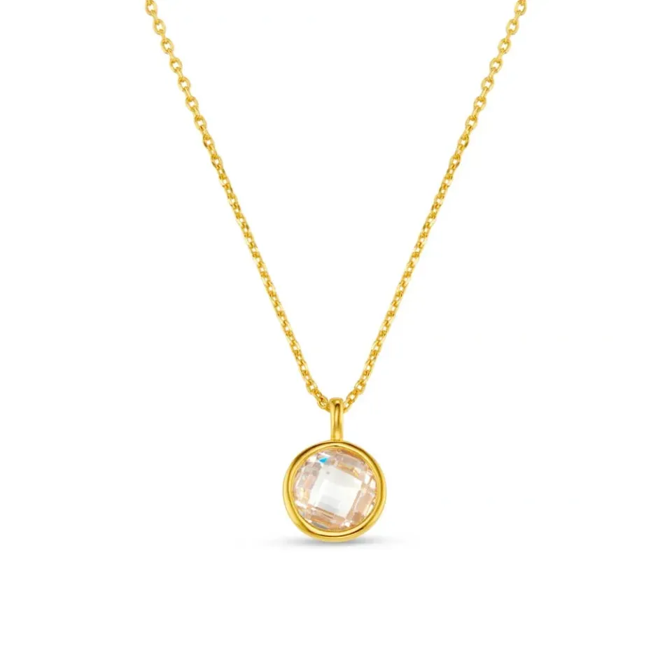 Orelia Faceted Crystal Charm halskæde guld