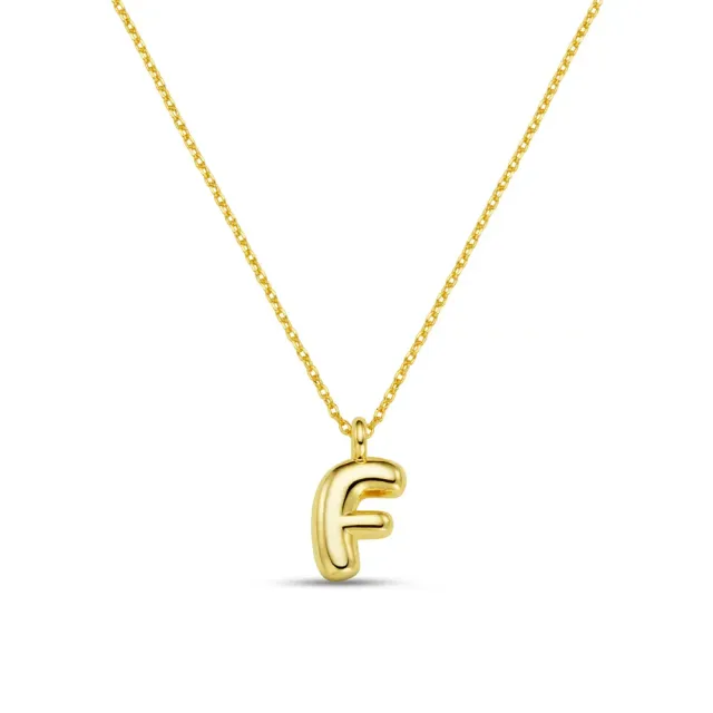 Orelia F Bubble Initial halskæde guld bogstav F