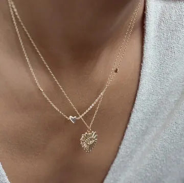 Timi of Sweden Three Small Hearts halskæde forgyldt
