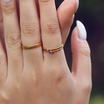 TIMI OF SWEDEN Chakra Crystal ring rustfrit stål