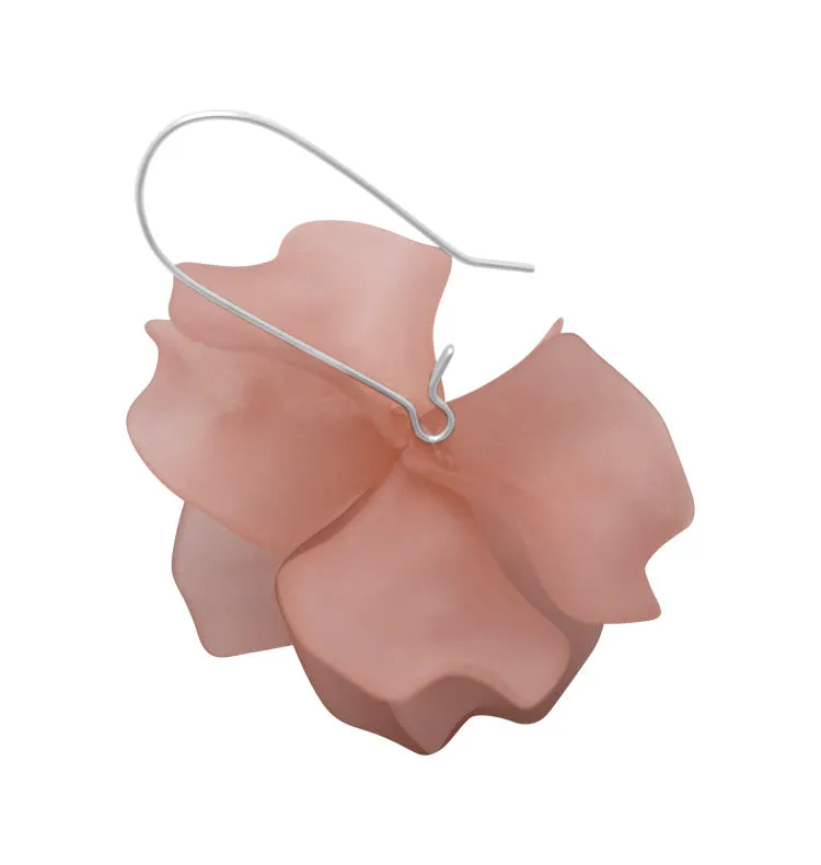 Wos Petal øreringe pink blad 6 cm