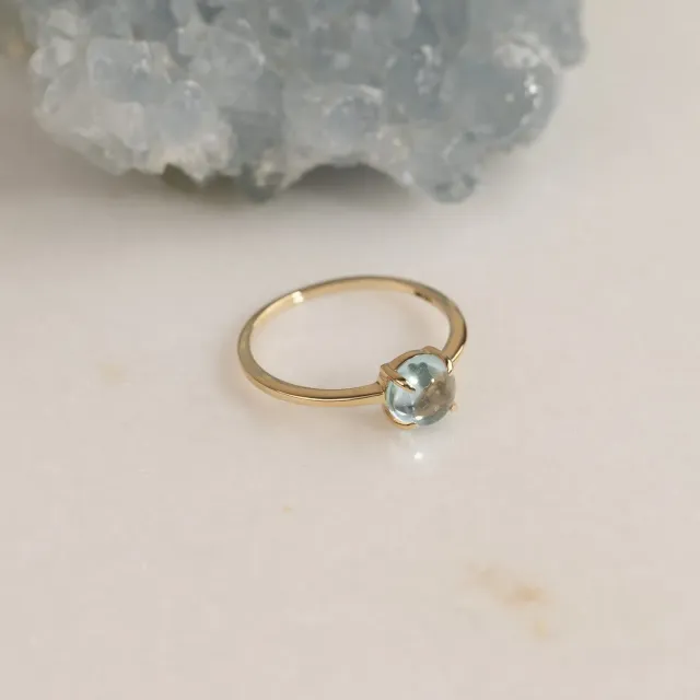 Sisi Copenhagen Gabi ring massivt 9 kt guld blå topas