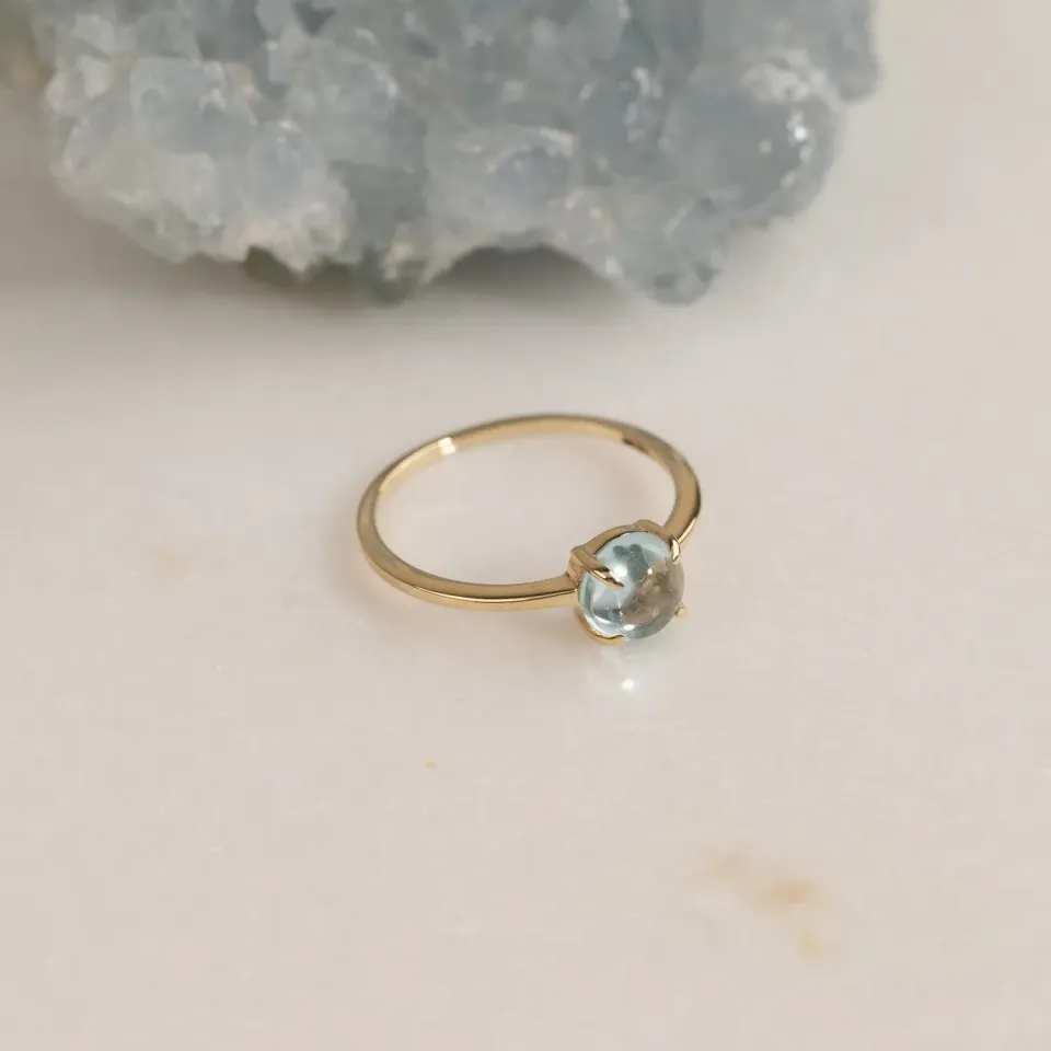 Sisi Copenhagen Gabi ring massivt 9 kt guld blå topas