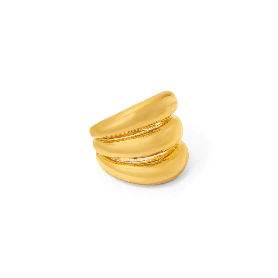 Orelia Polished Triple Domed ring guld blank