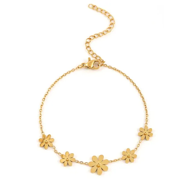 TIMI OF SWEDEN Fay flower armbånd guld stål 10,3 mm