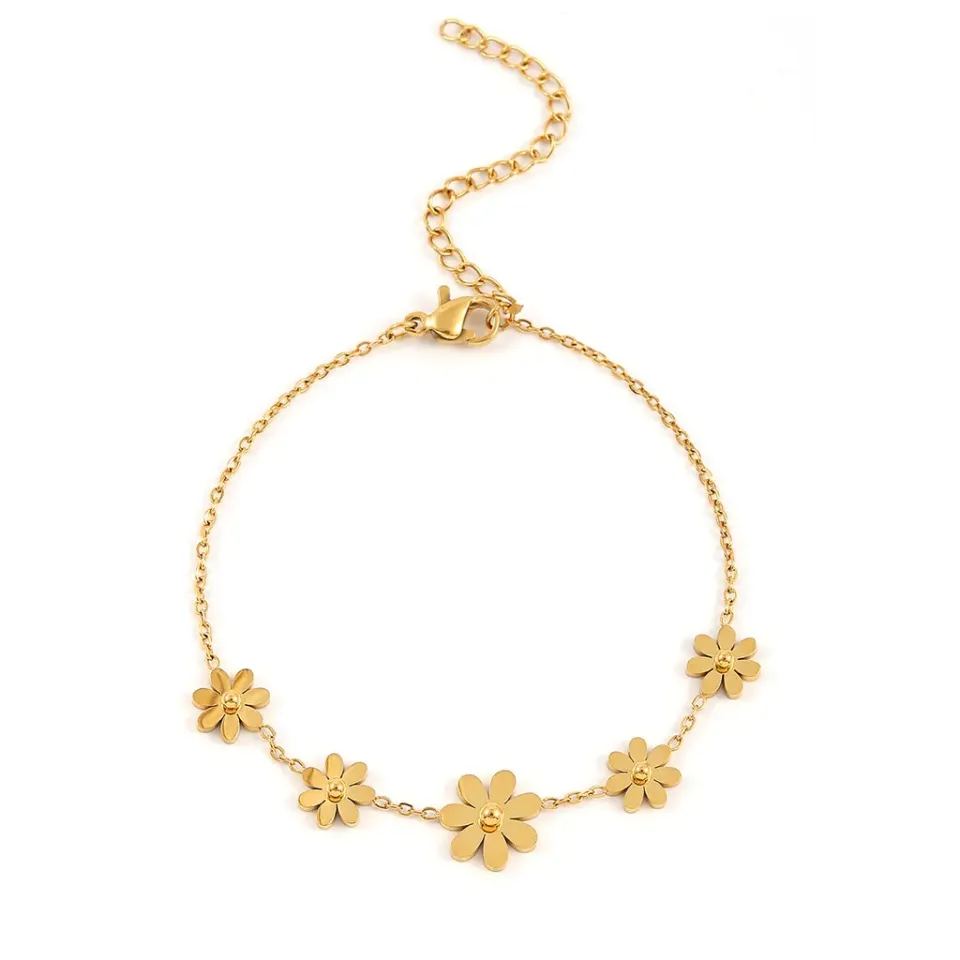 TIMI OF SWEDEN Fay flower armbånd guld stål 10,3 mm