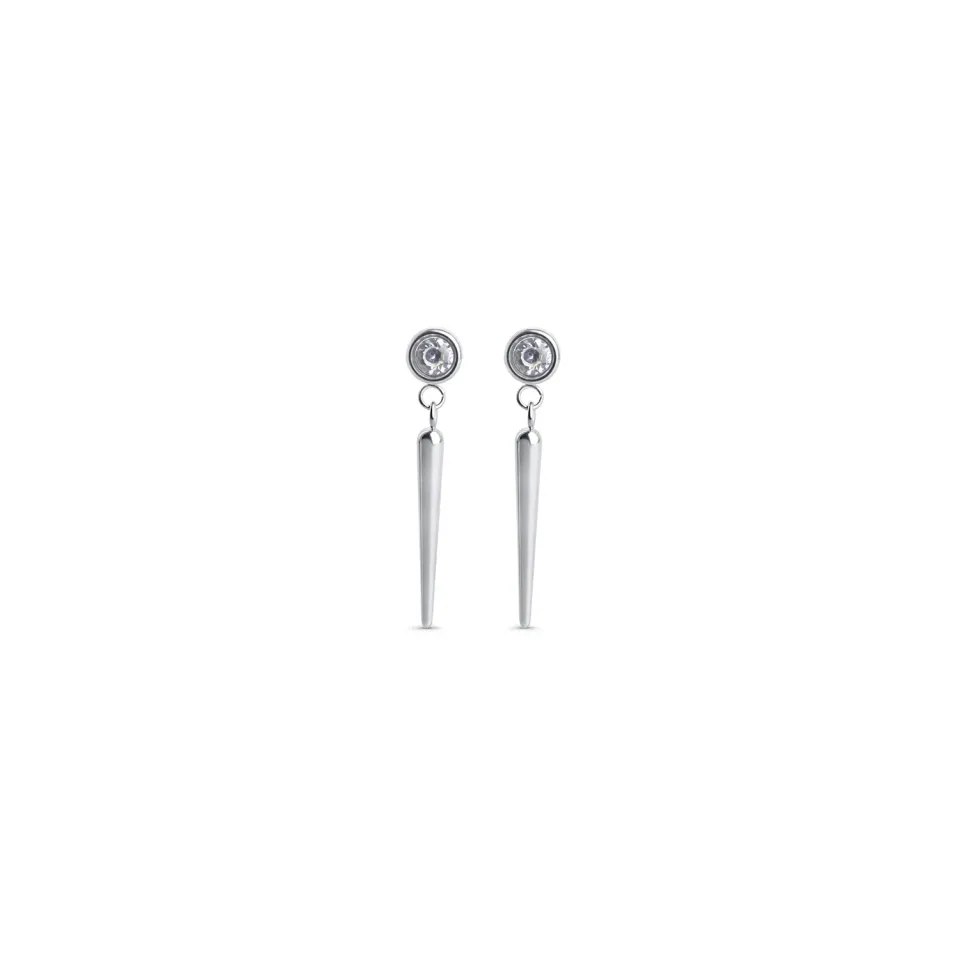 TIMI OF SWEDEN Bim spike øreringe krystal stål 22mm