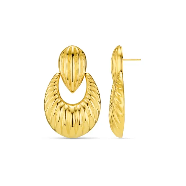 Orelia Luxe Statement Textured Doorknocker øreringe guld