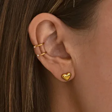 TIMI OF SWEDEN Sophia Heart stud øreringe 8mm stål