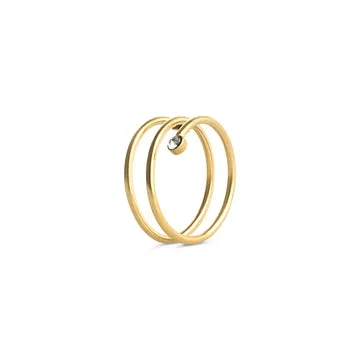 TIMI OF SWEDEN Lykke ring rustfrit stål guld str 18