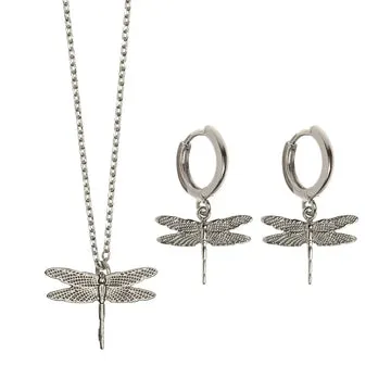 TIMI OF SWEDEN Dragonfly smykkesæt halskæde øreringe