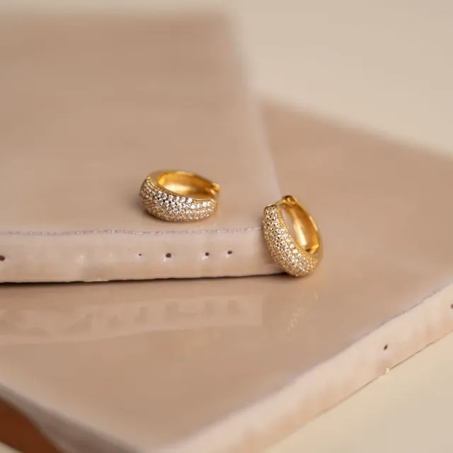 Sisi Copenhagen Mary Crystal Golden Creol øreringe forgyldt
