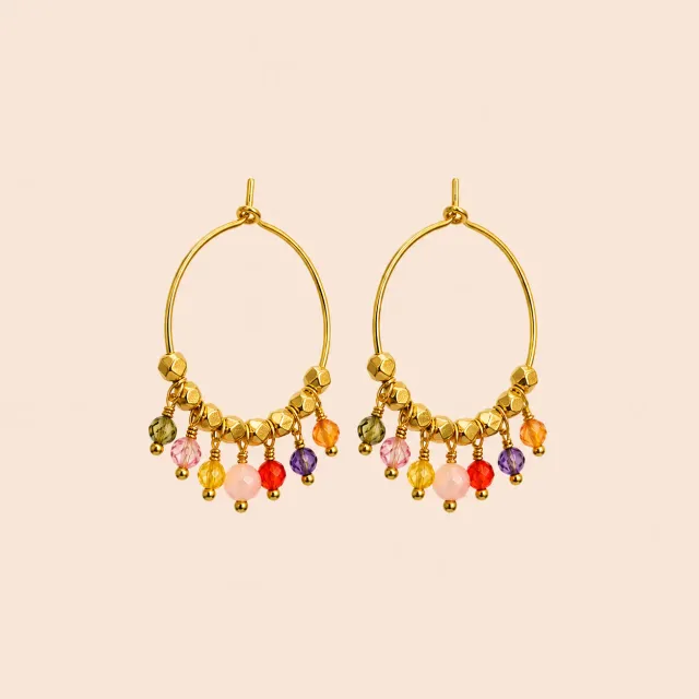 Lulo Jewelry Little Colorful Hoops øreringe forgyldt