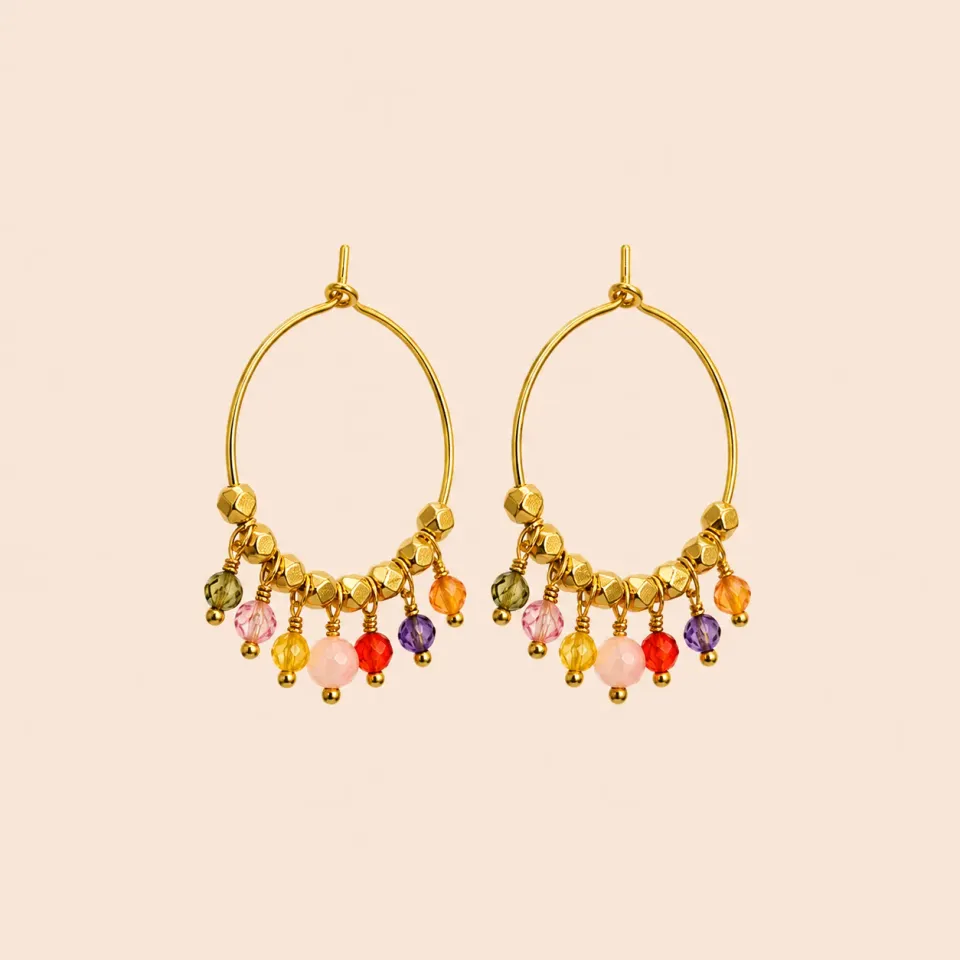 Lulo Jewelry Little Colorful Hoops øreringe forgyldt