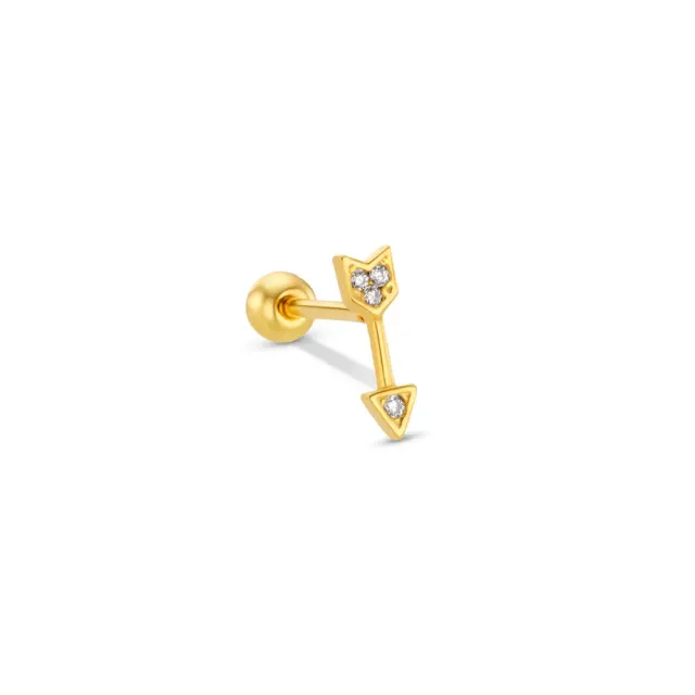 Orelia Pavé Arrow Barbell piercing guld