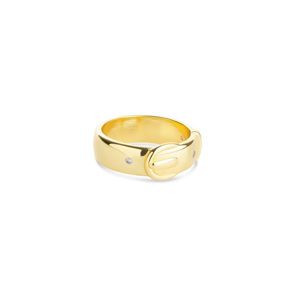 TIMI OF SWEDEN Ayla ring rustfrit stål guld vandtæt
