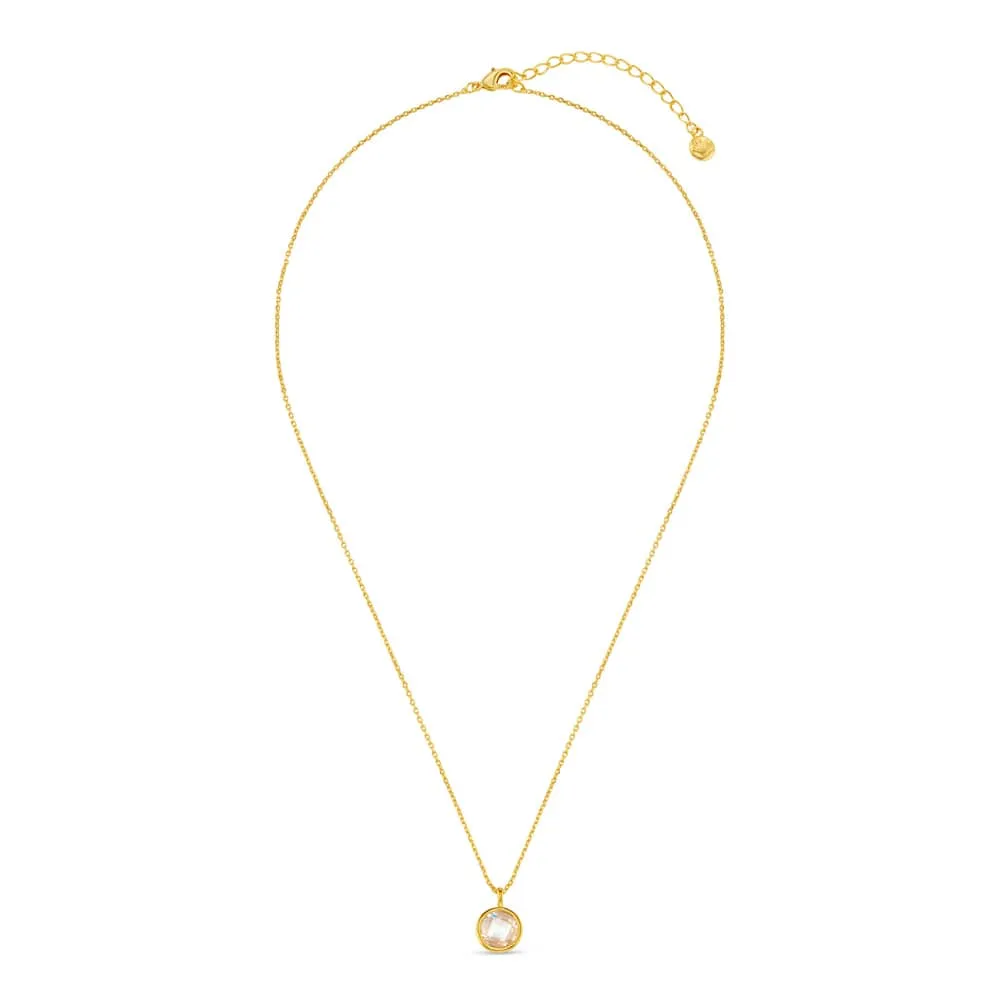 Orelia Faceted Crystal Charm halskæde guld