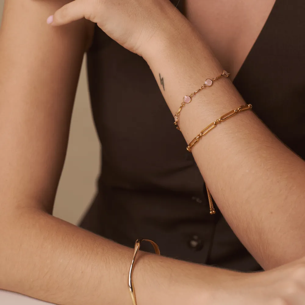 Orelia Rose Water Opal & Link Chain armbånd guld
