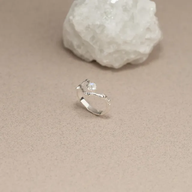 Sisi Copenhagen Emilia ring sølv månesten 3 mm