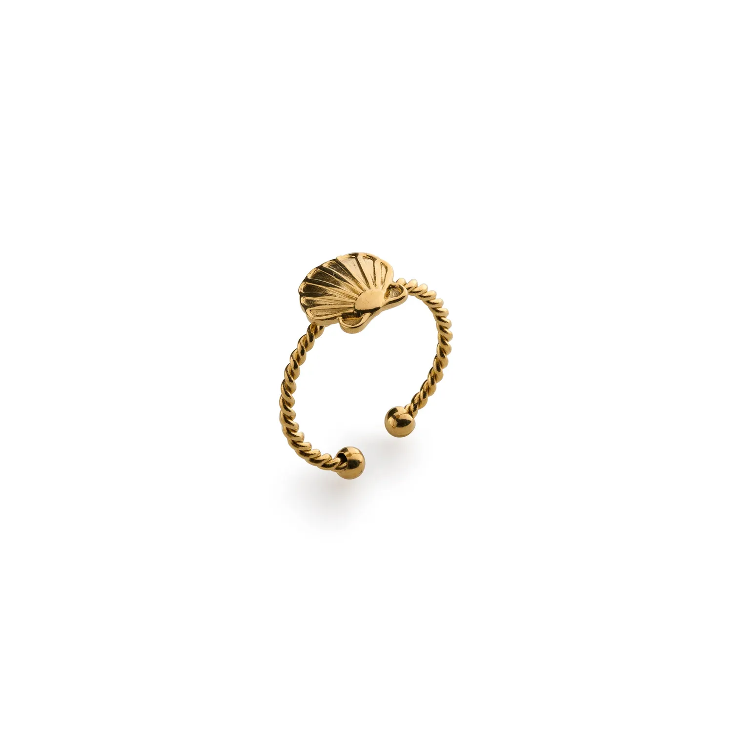 TIMI OF SWEDEN Penny seashell ring guld justerbar