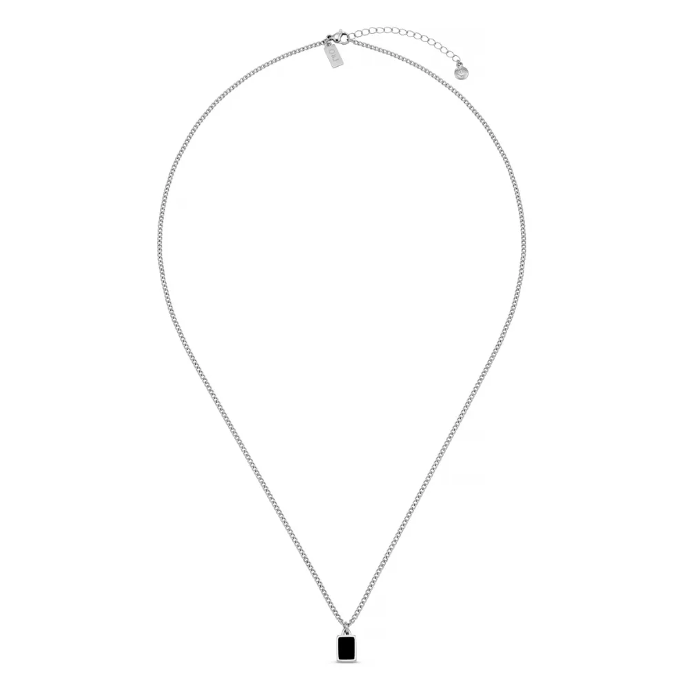 Orelia Black Agate halskæde sølv sort