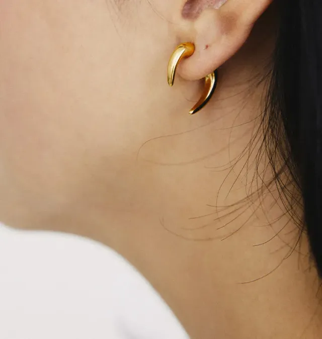 Wos Kai Mini Arrow øreringe guld 2 cm