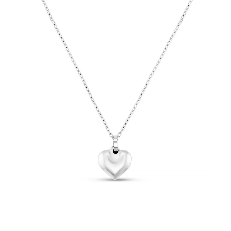 Orelia LUXE Domed Heart halskæde sølv