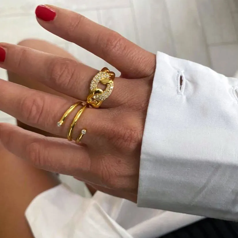 Bykjærgaard Infinity spiral ring diamanter forgyldt