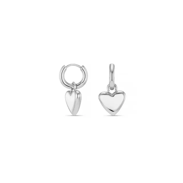 Orelia LUXE Heart Charm Micro Hoop øreringe sølv vandtætte