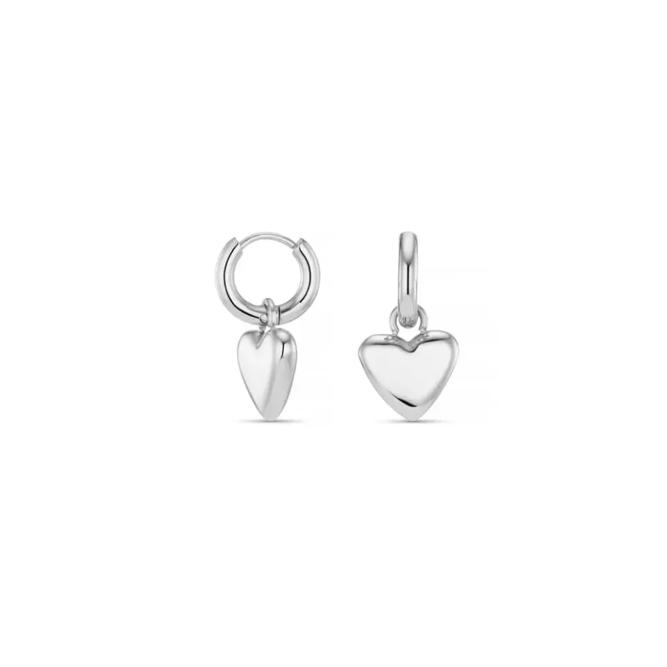 Orelia LUXE Heart Charm Micro Hoop øreringe sølv vandtætte