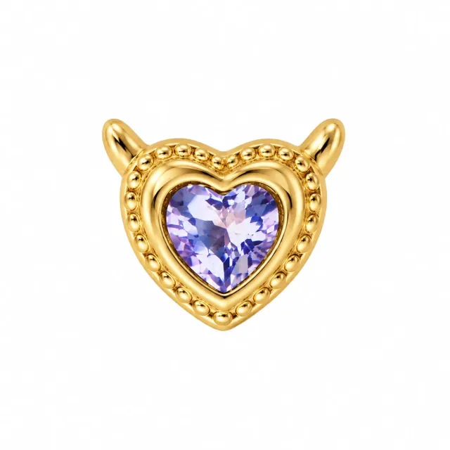Wos Devil Heart ørestik guld enkelt 0,5 cm