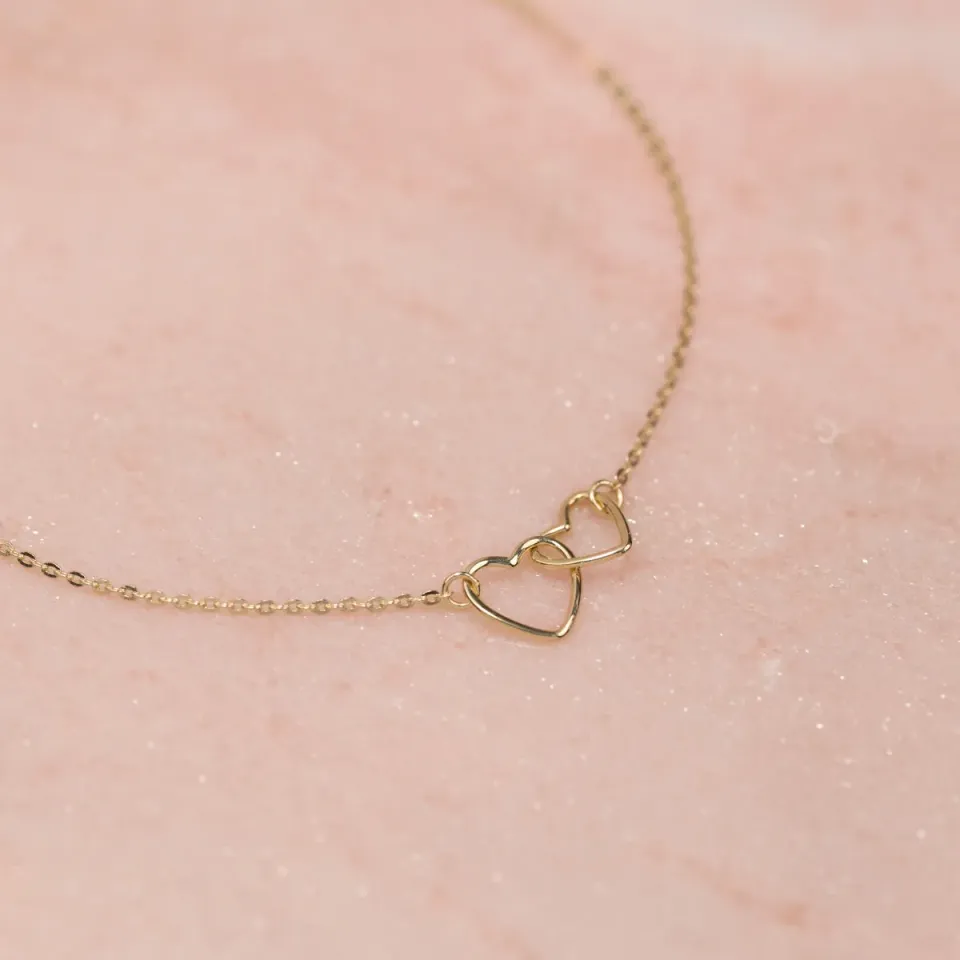 Sisi Copenhagen Mila armbånd guld hjerte 16 cm