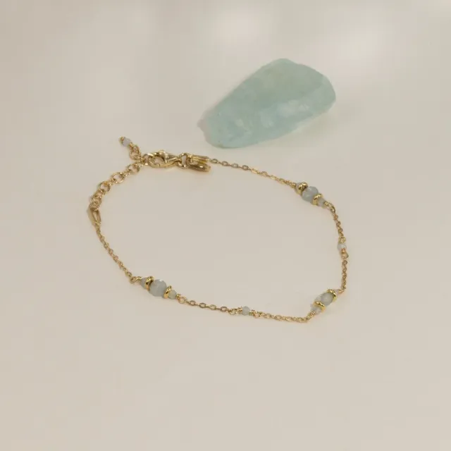 Sisi Copenhagen Cordelia Blue Aquamarine armbånd forgyldt