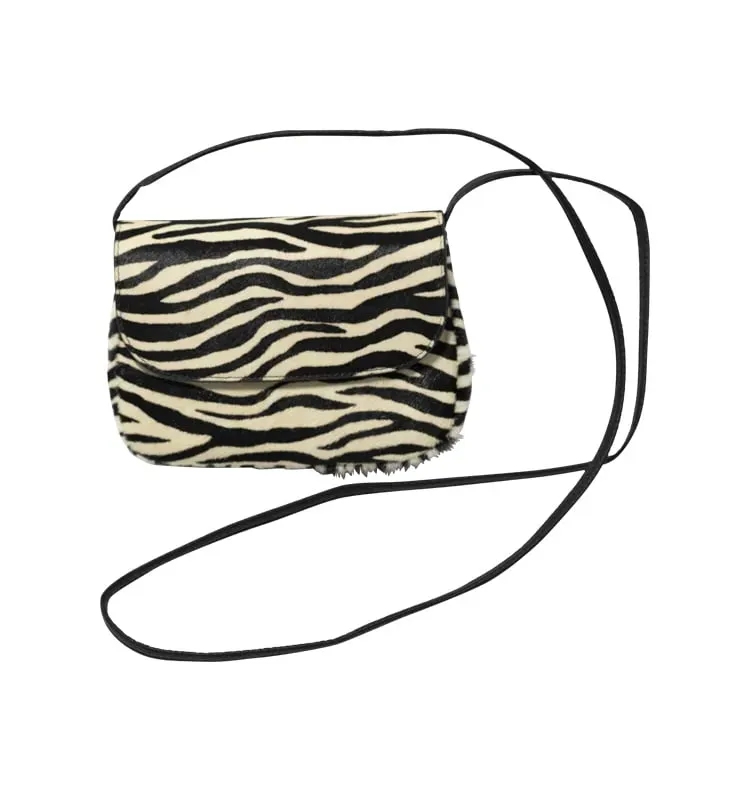 Wos Marianne håndtaske zebra 18 cm kohud