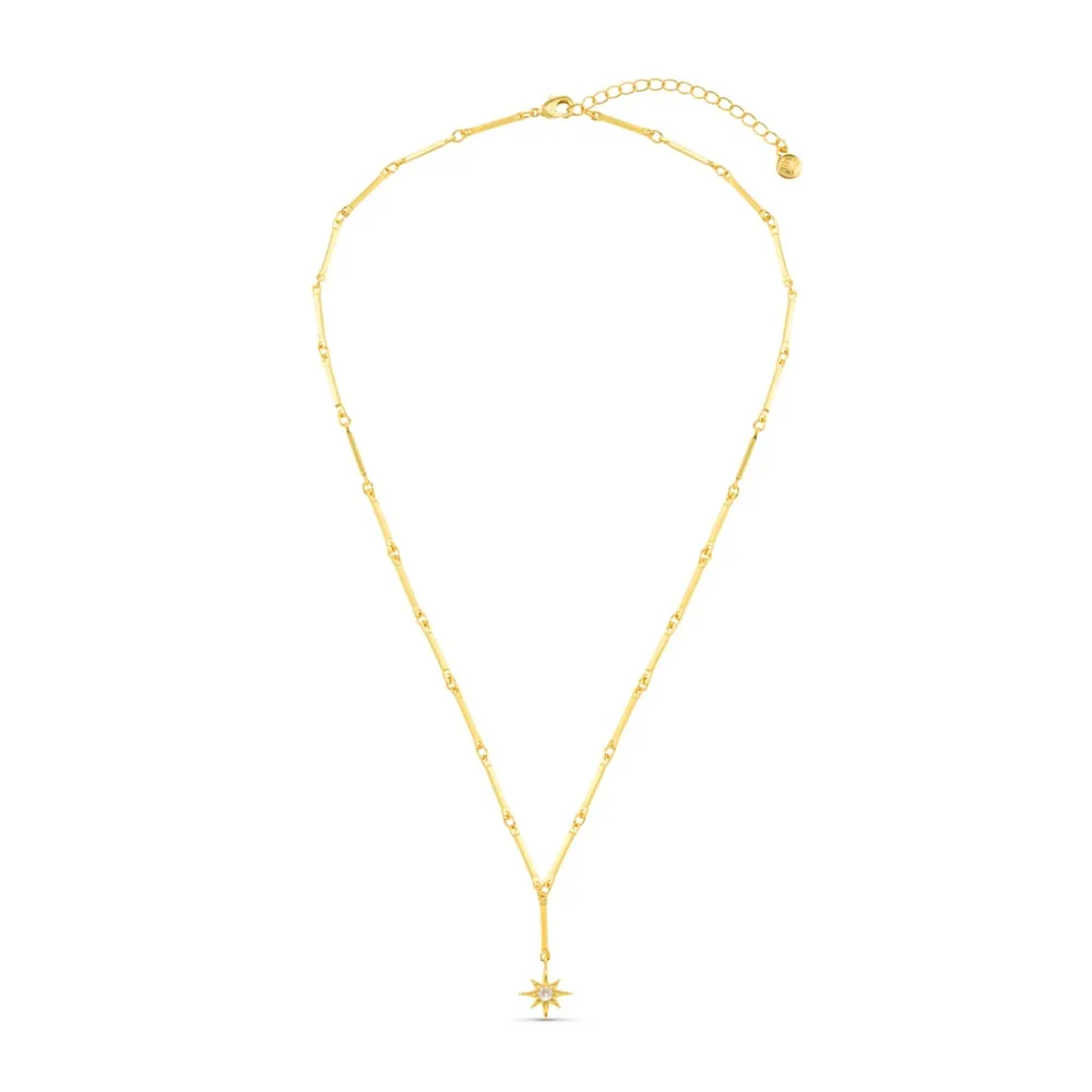 Orelia Starburst Bar Link lariat halskæde krystal guld