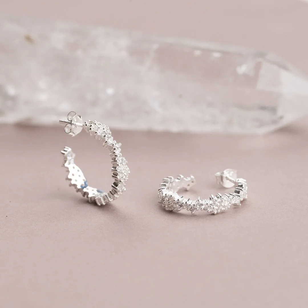 Sisi Copenhagen Clair sølv creoler zirkonia 20 mm par