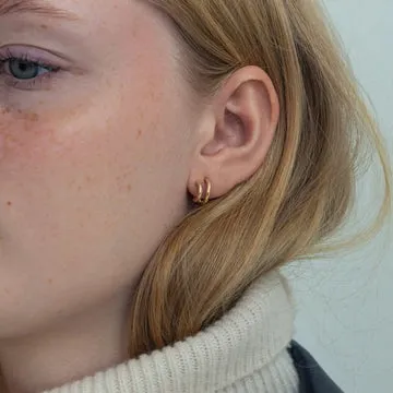 TIMI OF SWEDEN Two Rings ørestikker guld 10 mm 2-i-1