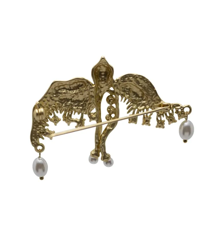 WOS UP Mira broche guld med perle