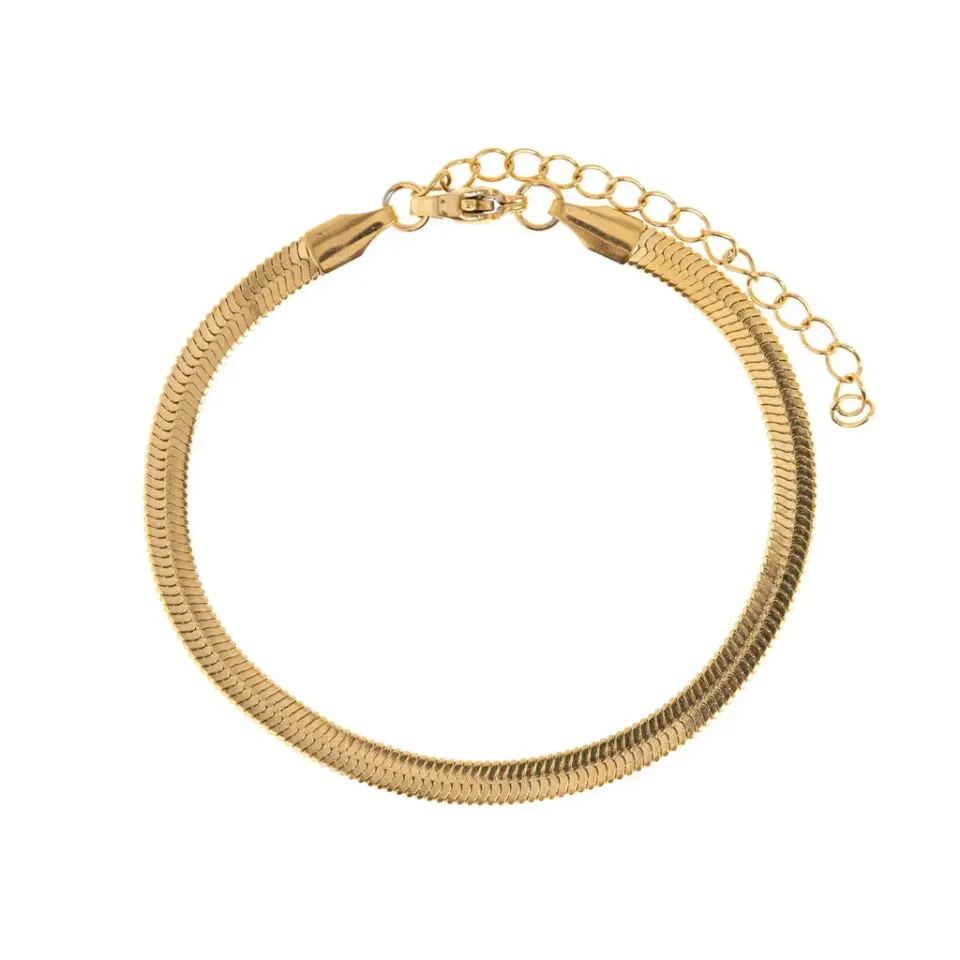 TIMI OF SWEDEN Ivy Snake Chain armbånd rustfrit stål guld