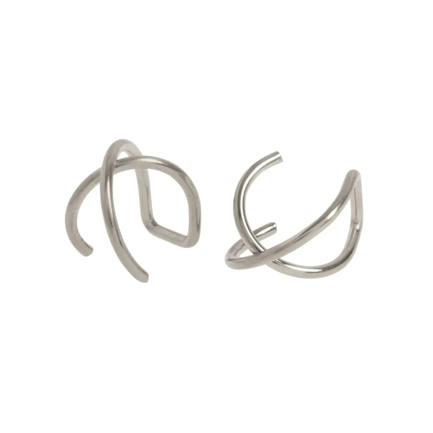 TIMI OF SWEDEN Uli Crossed earcuff 10 mm guld sølv