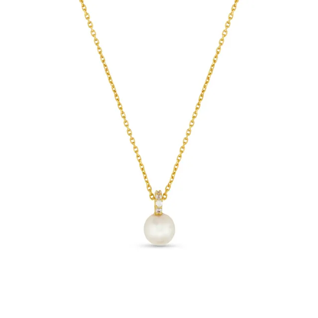 Orelia LUXE Pavé Pearl halskæde guld ferskvandsperler