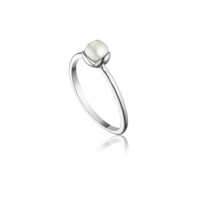 Bykjaergaard Glory ring petit sølv med ferskvandsperle
