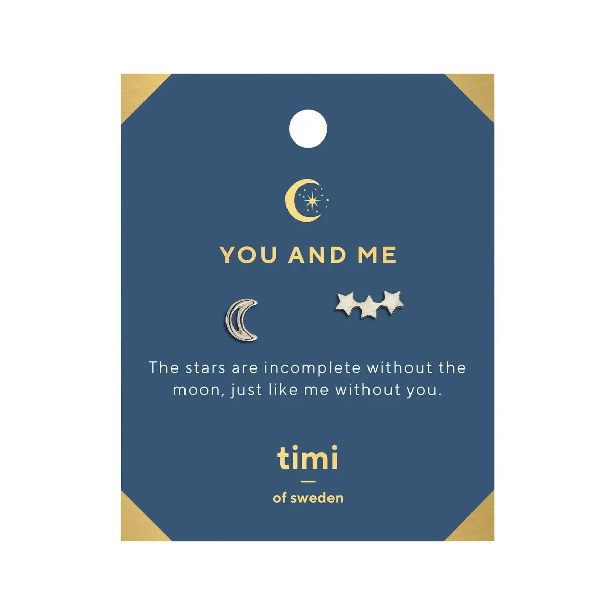 TIMI OF SWEDEN You and Me Moon øreringe guld