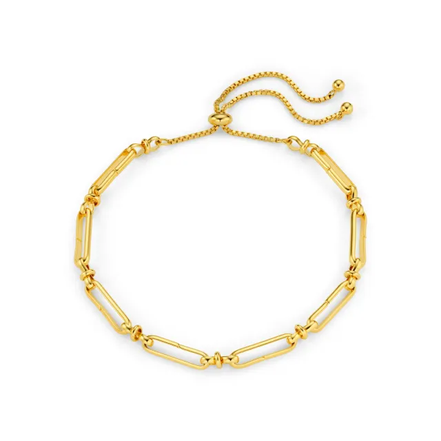 Orelia Long Link Chain Slider armbånd forgyldt justerbar