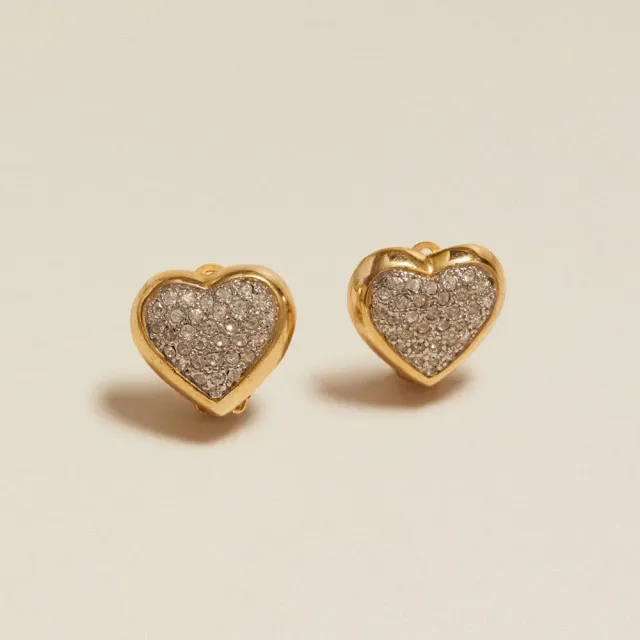 Orelia Vintage Pavé Heart clip-on øreringe forgyldt