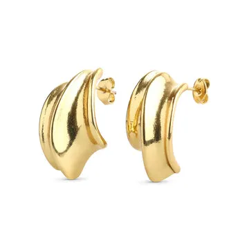 TIMI OF SWEDEN Tay stud øreringe forgyldt 28 mm waterproof